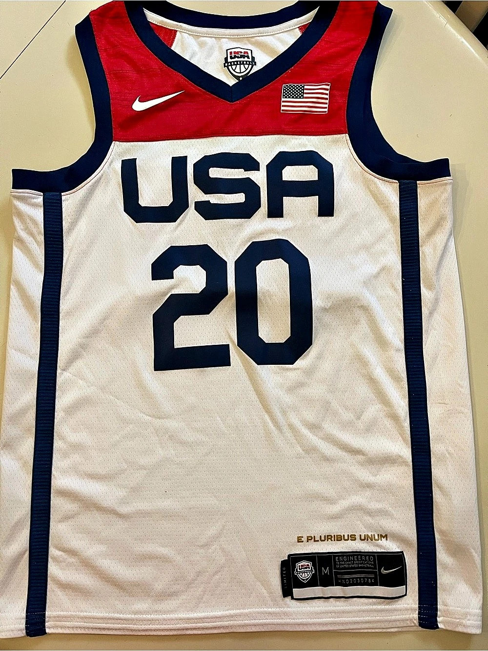 Nike x USA Basketball Limited Edition Men’s Medium White #20 Dri-Fit Jersey